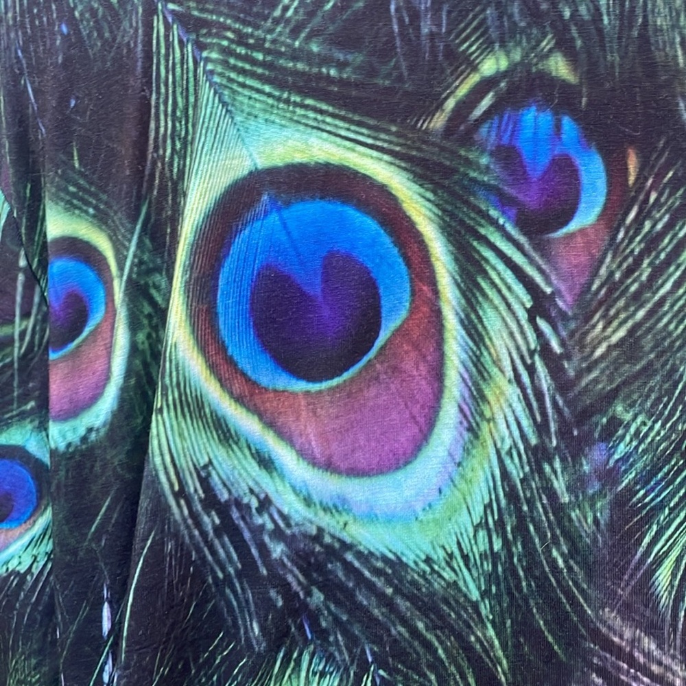 Peacock Feather Print Women's Top - Picture 6 of 9